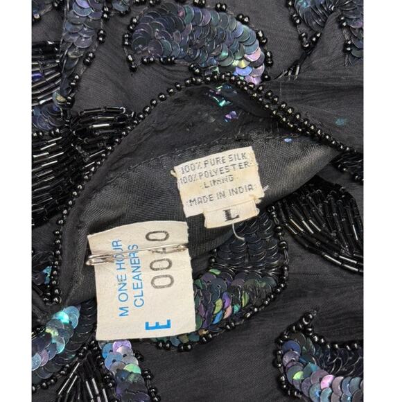 "SCALA" Women's Heavily Beaded Formal Gown VTG SZ L Wedding Eighties PLEASE READ - Picture 6 of 13